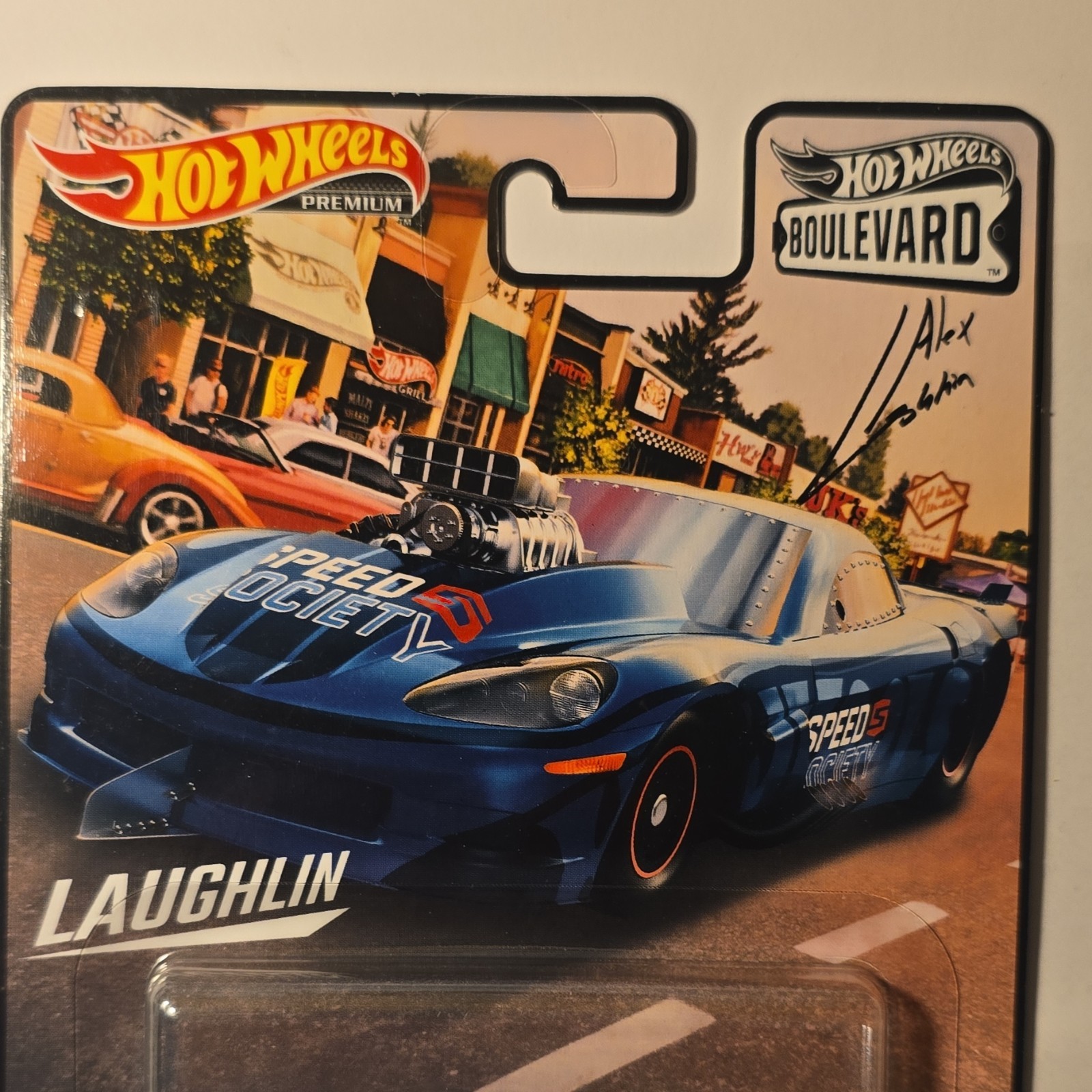 Hot Wheels Boulevard Corvette Z06 Drag Racer Chevrolet Blue Real Riders Metal