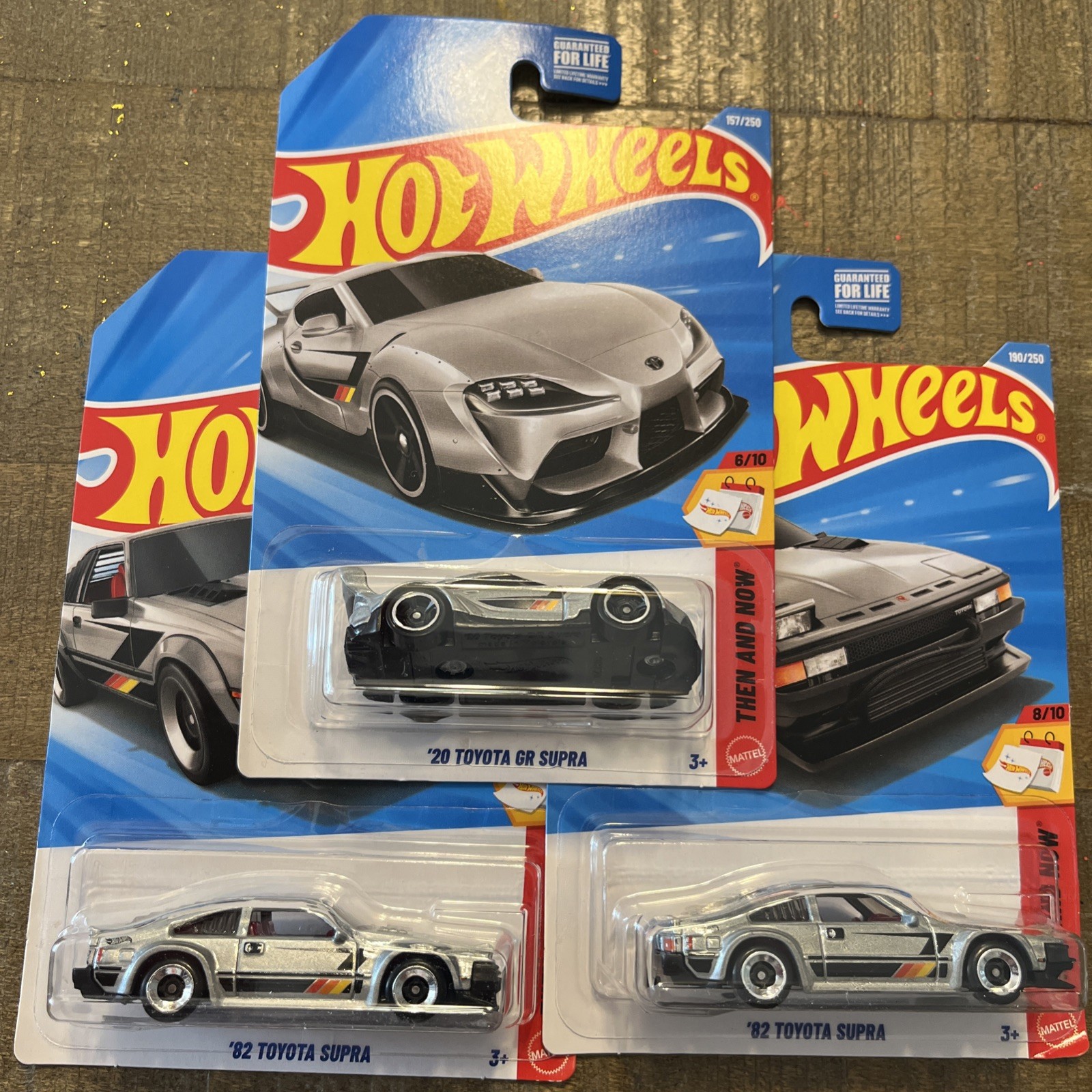Hot Wheels Silver ’20 Toyota GR Supra & ’82 Toyota Supra Gray, JDM Lot Of 3
