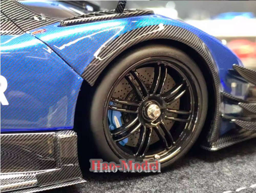 HH 1/18 Pagani Zonda R Safety Model Car painting Resin Diecast Gifts Blue carbon