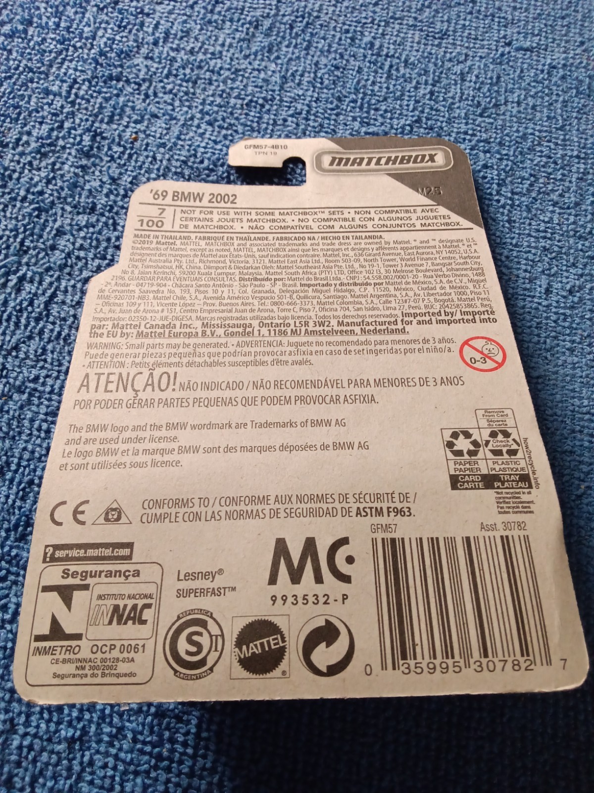 2019 Mattel Matchbox 50th Anniversary Superfast Gold Series 3/6 ‘69 BMW 2002 NIP