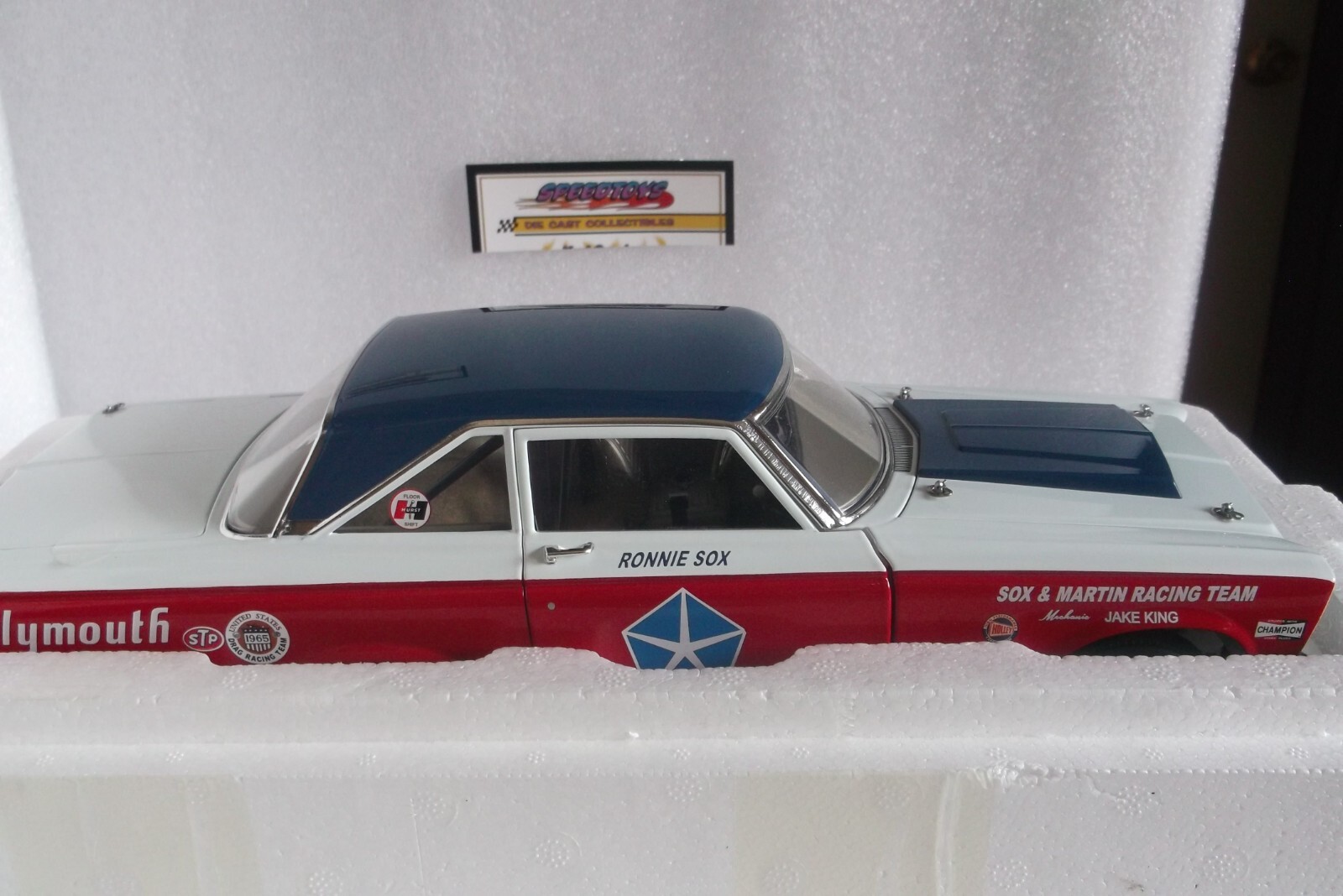 SOX MARTIN 1965 AWB PLYMOUTH BELVEDERE HEMI 1:18 HNRA DRAG RACE CAR ATOMIC ACME