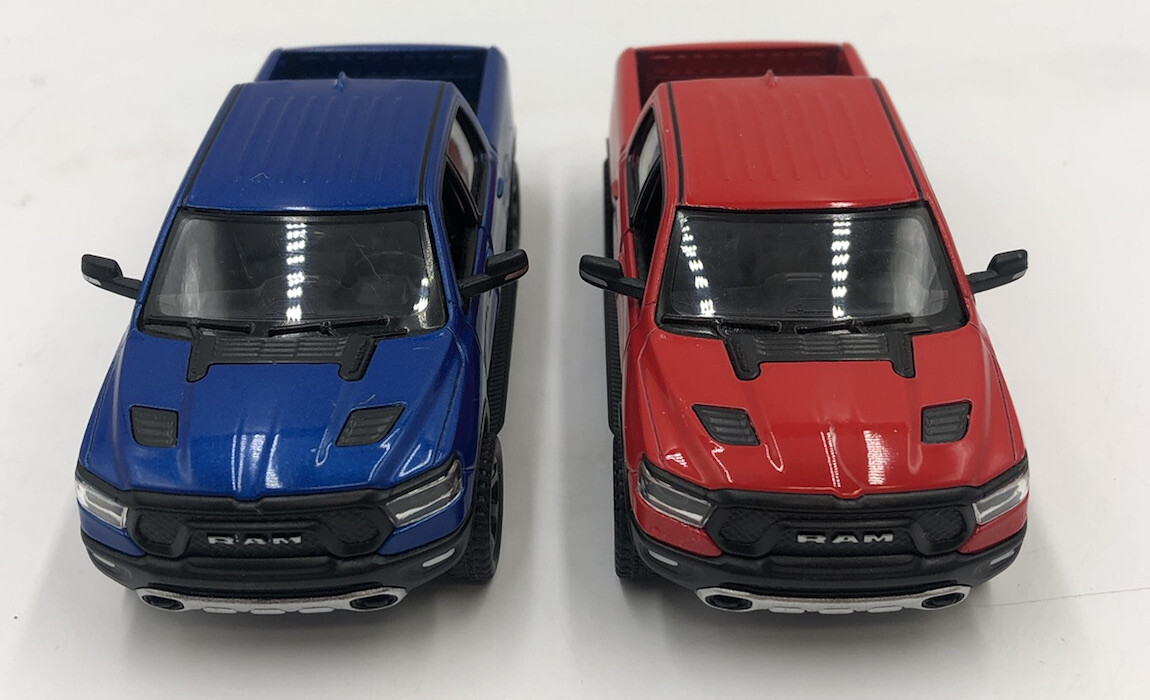 2 Kintoy Die Cast Dodge Ram 1500 Die Cast Red and Blue