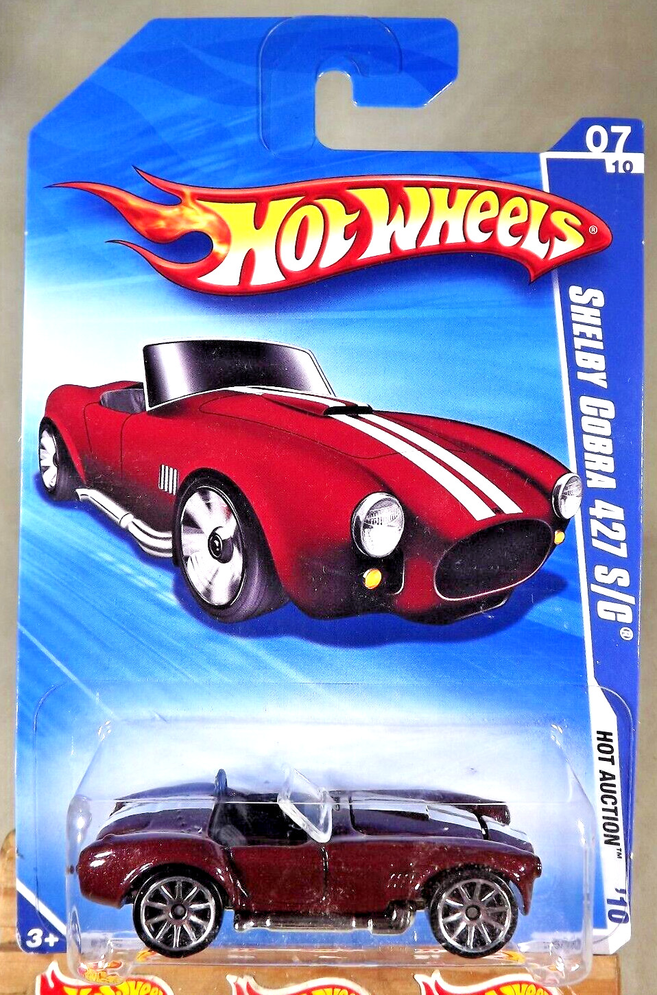 2010 Hot Wheels #165 Hot Auction 7/10 SHELBY COBRA 427 S/C Dark Maroon w/10 Sp