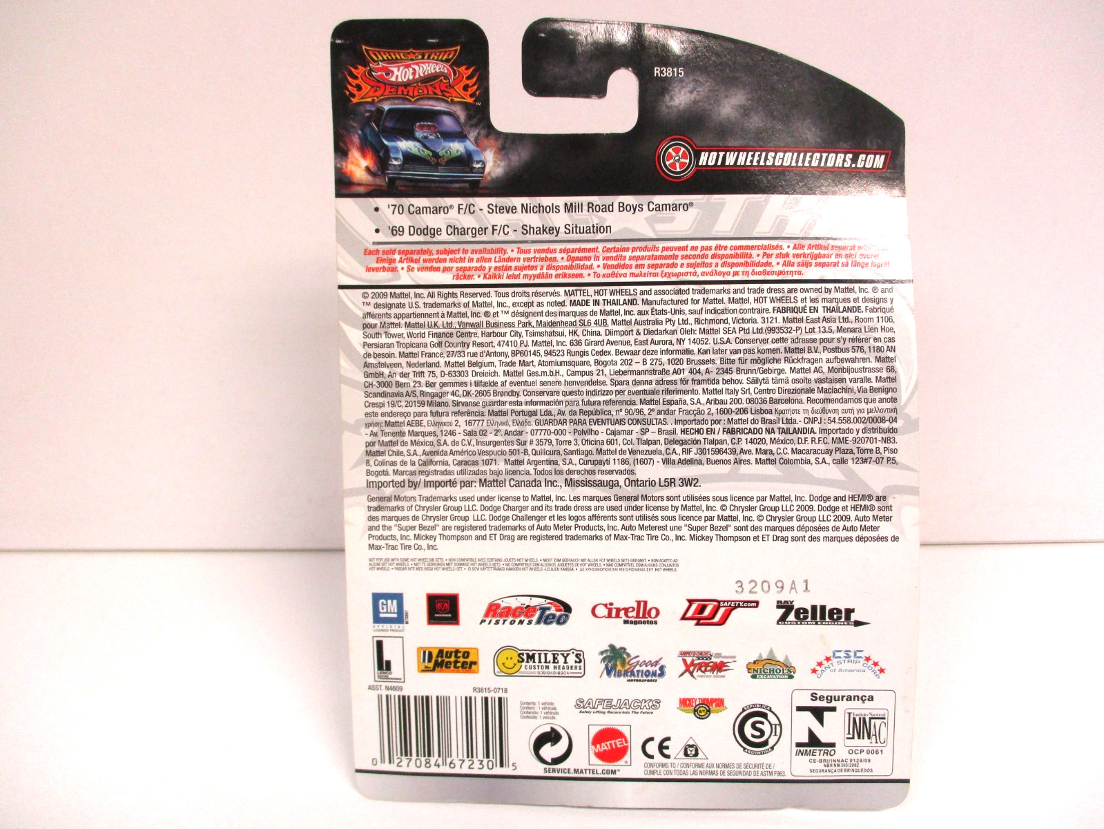 HOT WHEELS – DRAG STRIP DEMONS MILL ROAD BOYS 1970 CHEVROLET CAMARO FUNNY CAR