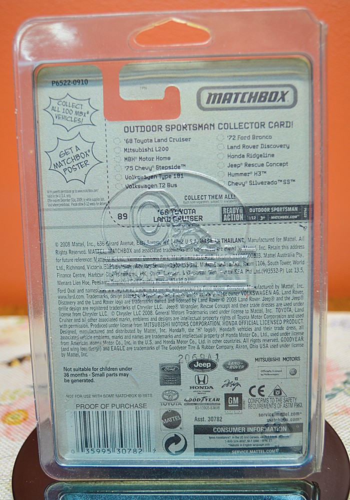 2008 Matchbox ’68 Toyota Land Cruiser – 89 Blue – Outdoor Sportsman – Sealed