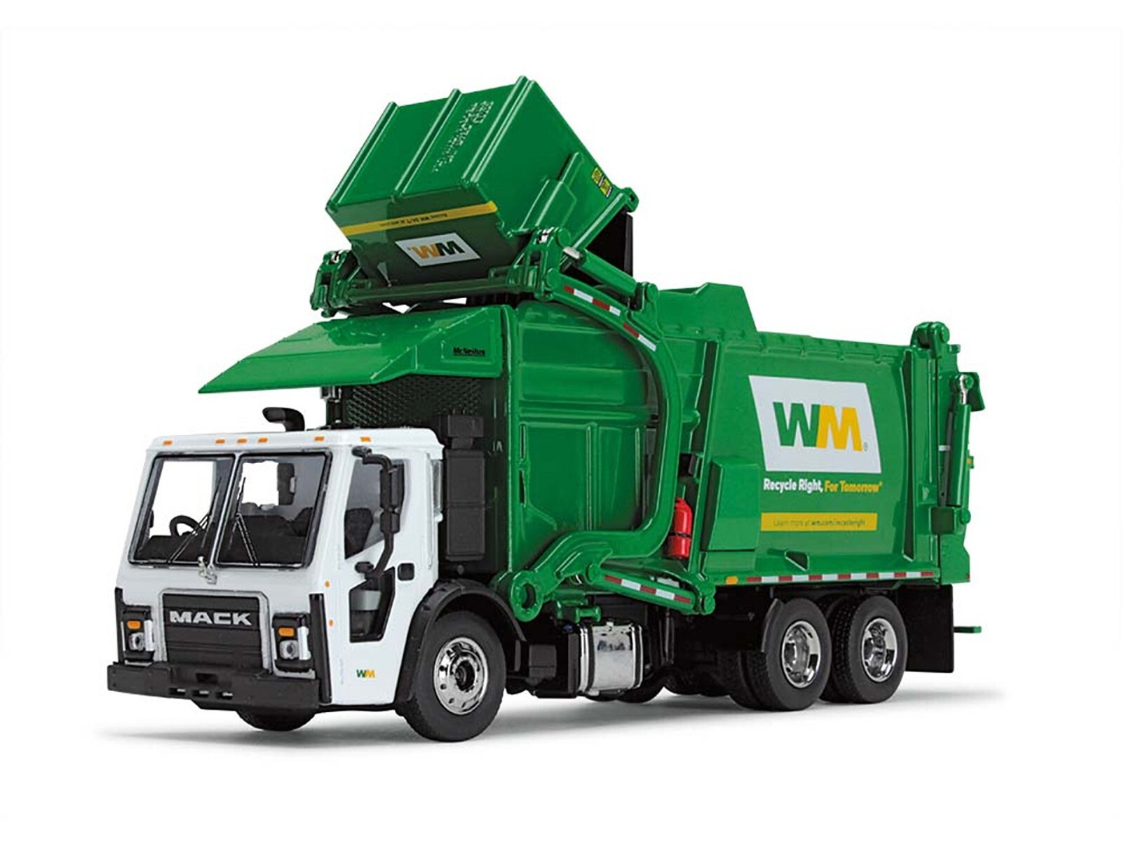 MACK LR GARBAGE TRUCK W/FRONT LOADER WASTE MANAGEMENT 1/64 FIRST GEAR 60-1796 D