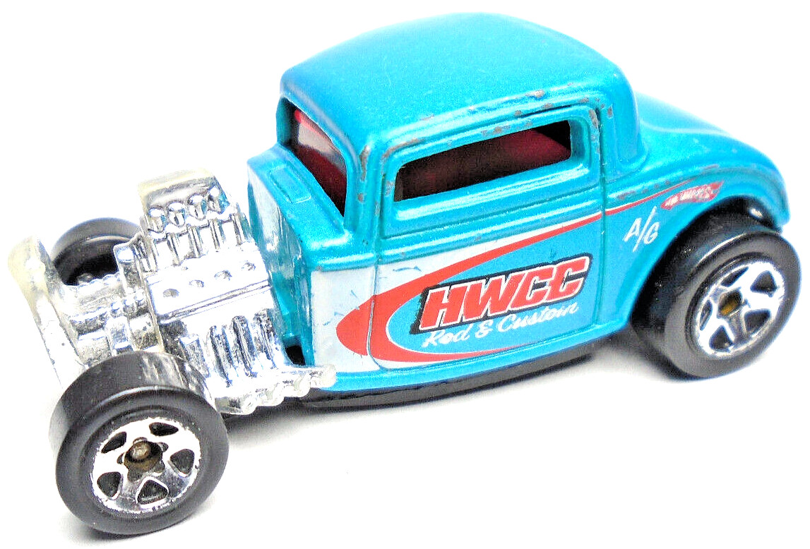 2010 HOT WHEELS ’32 FORD HWCC ROD & CUSTOM BLUE 1:64 DIECAST 2 1/4″ HOT ROD CAR