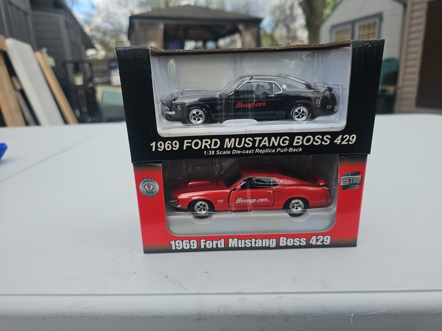 Vintage LOT OF 2 Snap On 1969 Ford Mustang Boss 429 1:38 Scale Pull Back Action