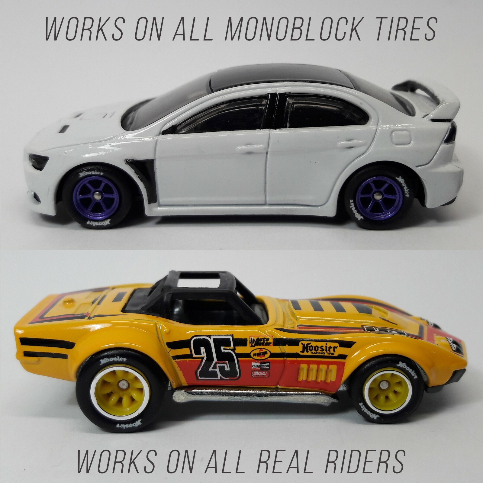 1/64 Scale TIRE LETTERS Custom Waterslide Decals for Hot Wheelz