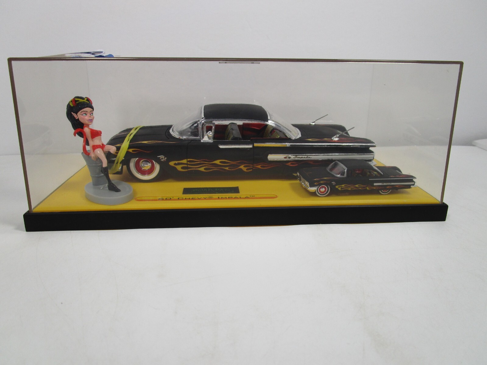 JADA 1/24 & 1/64 ROAD RATS FLAT BLACK 1960 CHEVY IMPALA VERY NICE NOT PERFECT