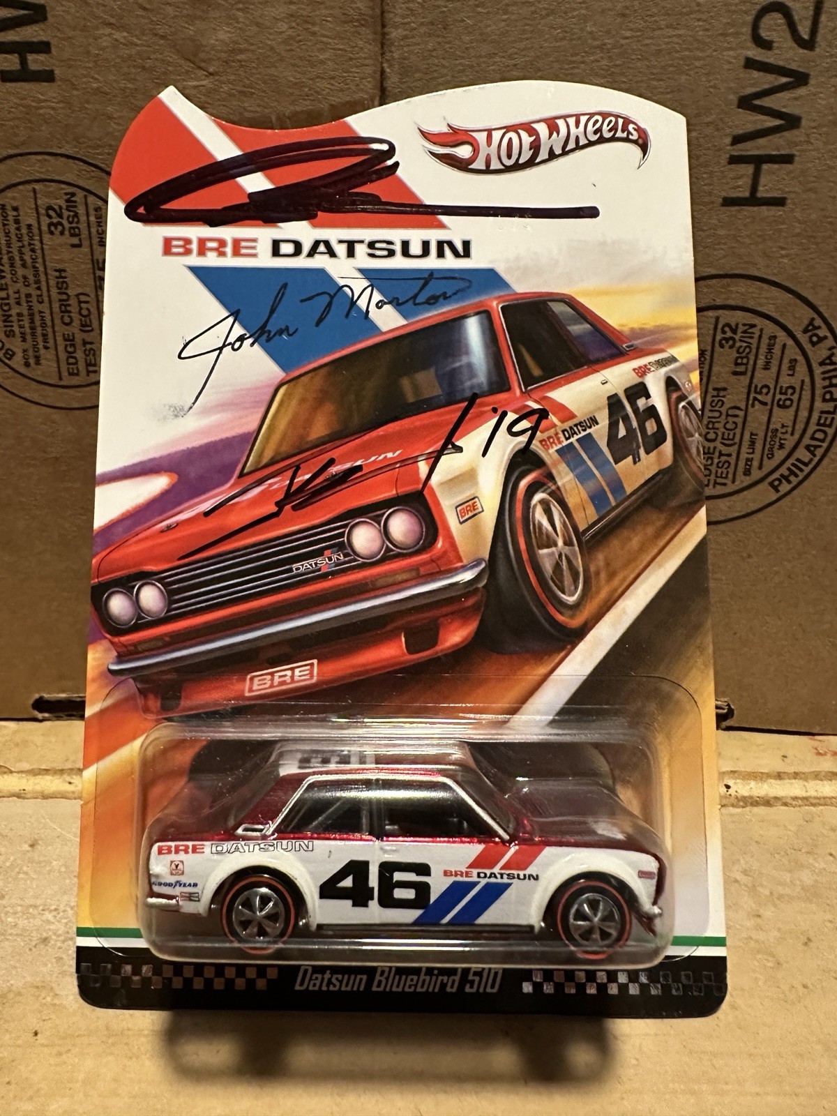 HW 2013 RLC Series 12 – BRE Datsun Bluebird 510 #2519 of 3000- 3 Autographs Rare
