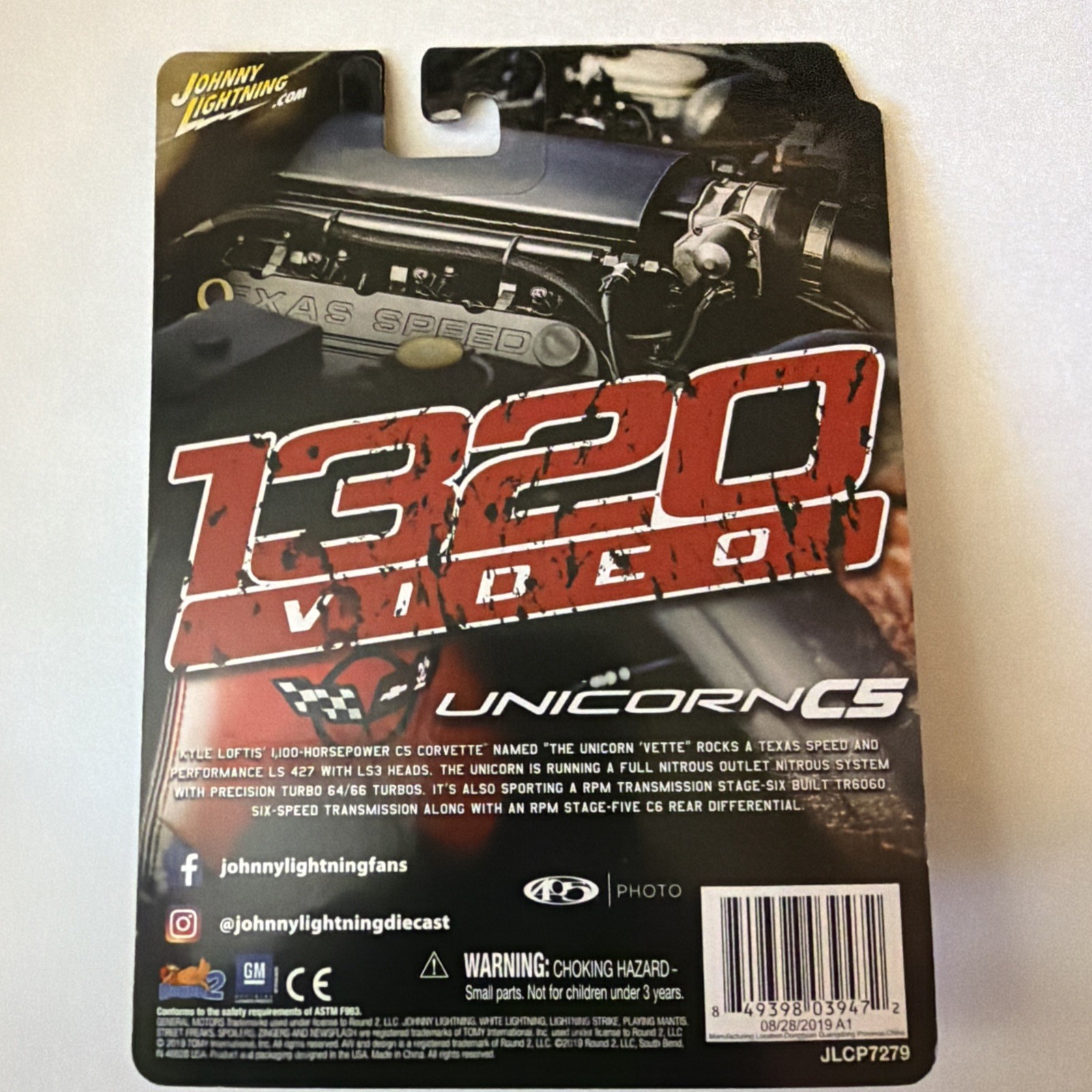 Johnny Lightning Kyle Loftis 2001 Chevrolet Corvette Z06 1320 C5 Unicorn Sealed