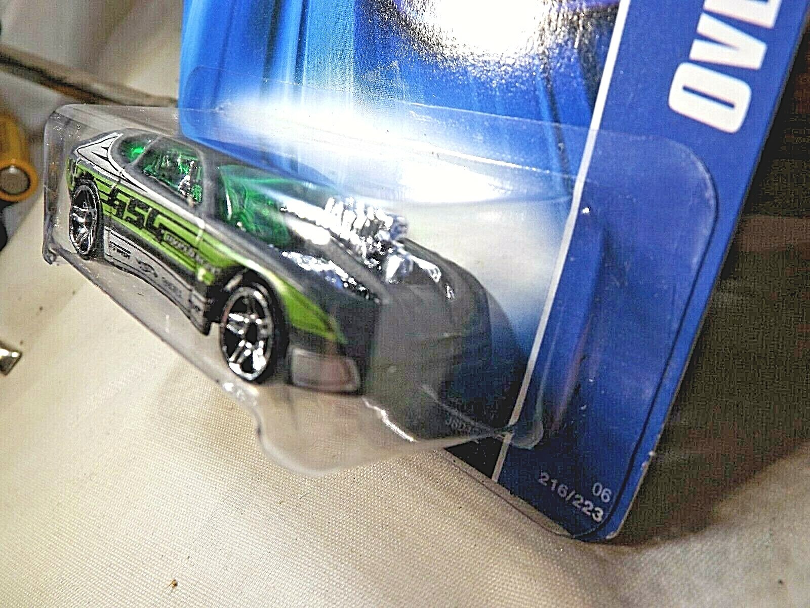 2006 Hot Wheels Collector #216 OVERBORED 454 Flat Black w/Chrome Pr5 Sp ’07 Card