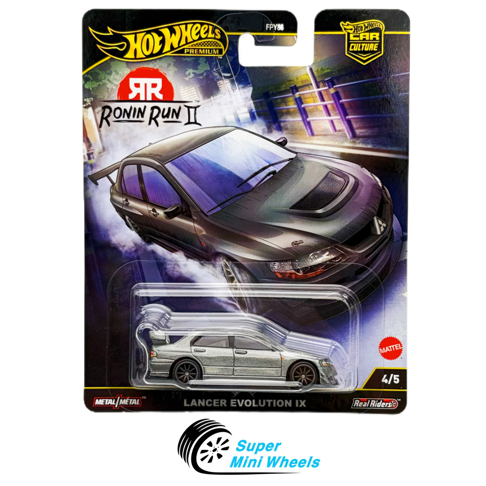 Hot Wheels Premium Lancer Evolution IX Gray Car Culture Ronin Run II