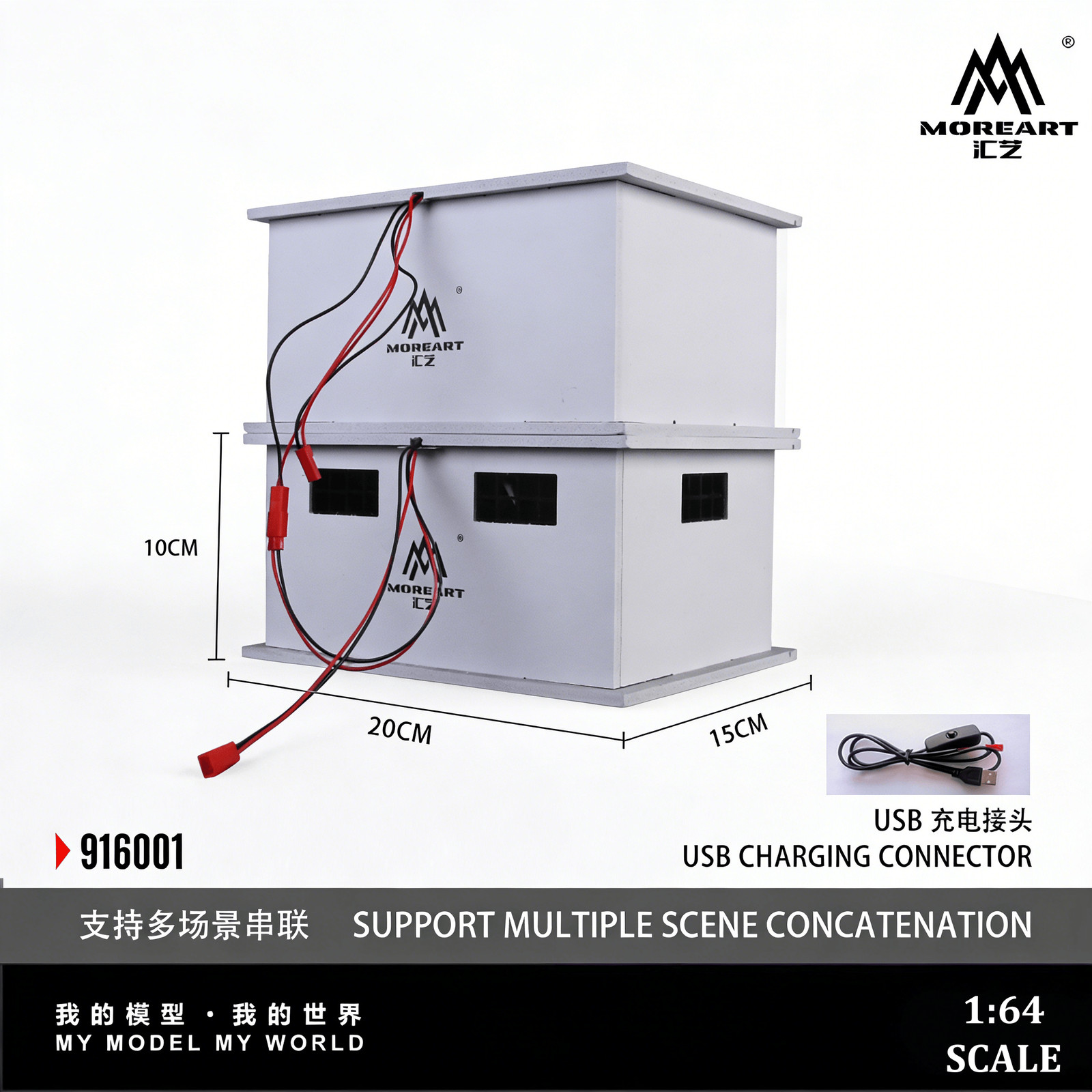 1/64 Diecast Parking Lot Garage Model LED Street Building Scene Display Case