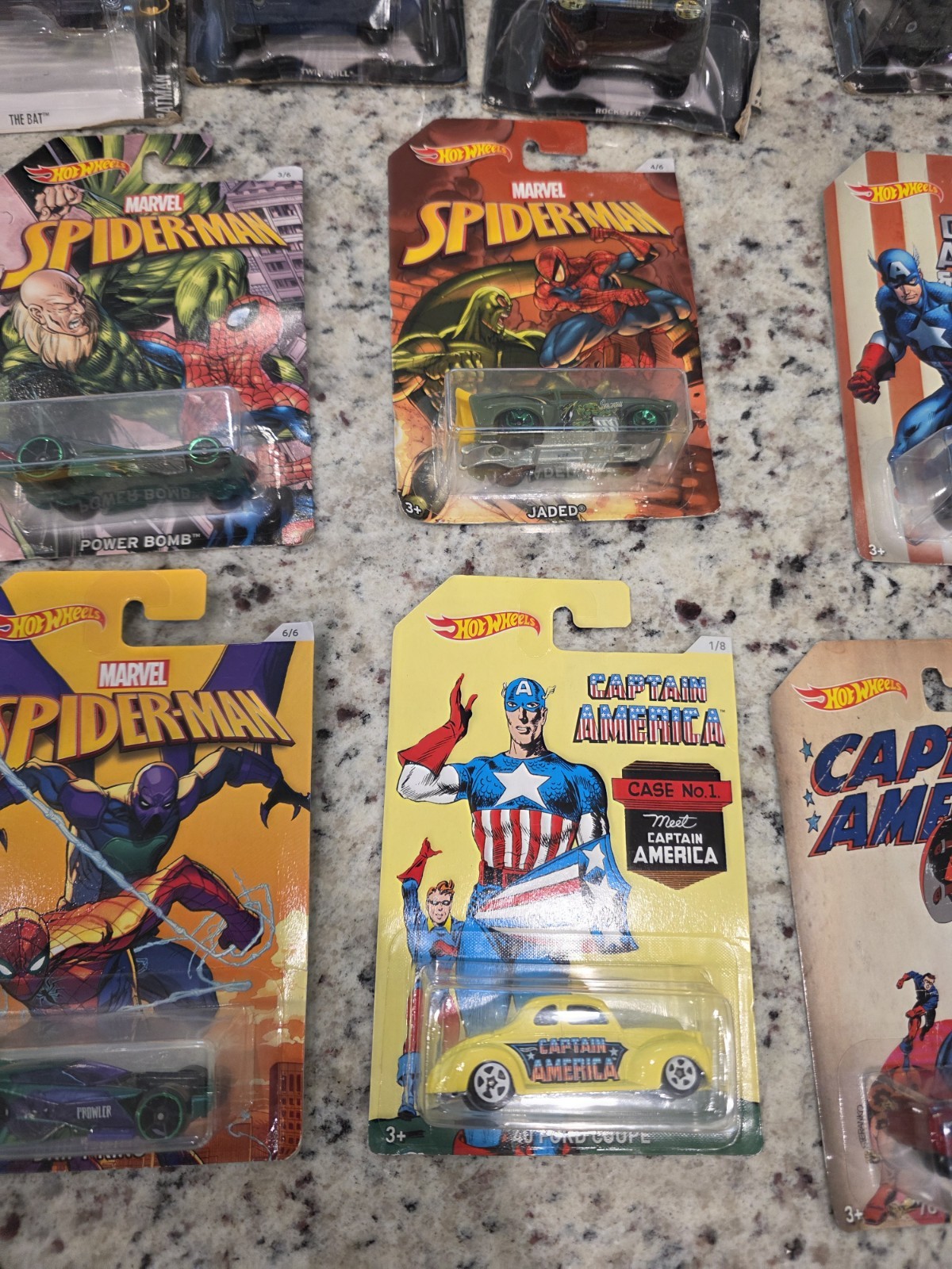 Hot Wheels DC Marvel Character Cars Lot of 18 Batman Superman Spider-Man Justice