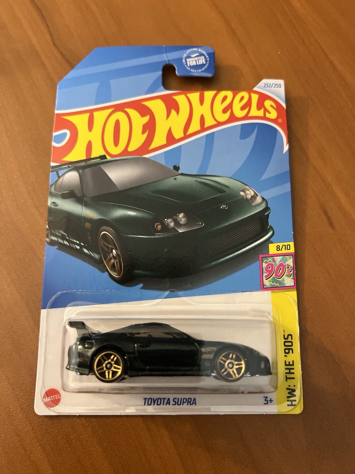 Hot Wheels The 90’s Metallic Dark Green 1995 Toyota Supra MK4 Gold Wheels