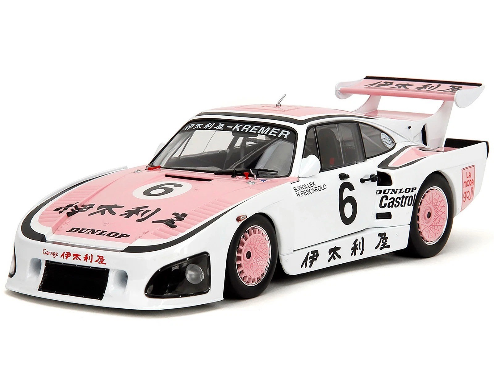 Jada 1:18 1981 Porsche 935 K3 – 1000KM Suzuka 1981 White/Pink Model Car 36386-7B