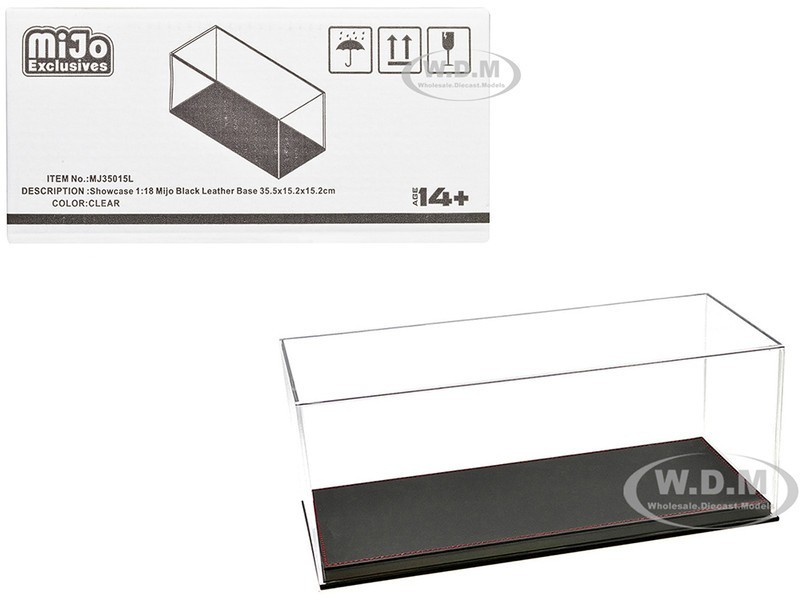 SHOWCASE ACRYLIC DISPLAY CASE W/SYNTHETIC LEATHER BASE FOR 1/18 SCALE MJ35015L