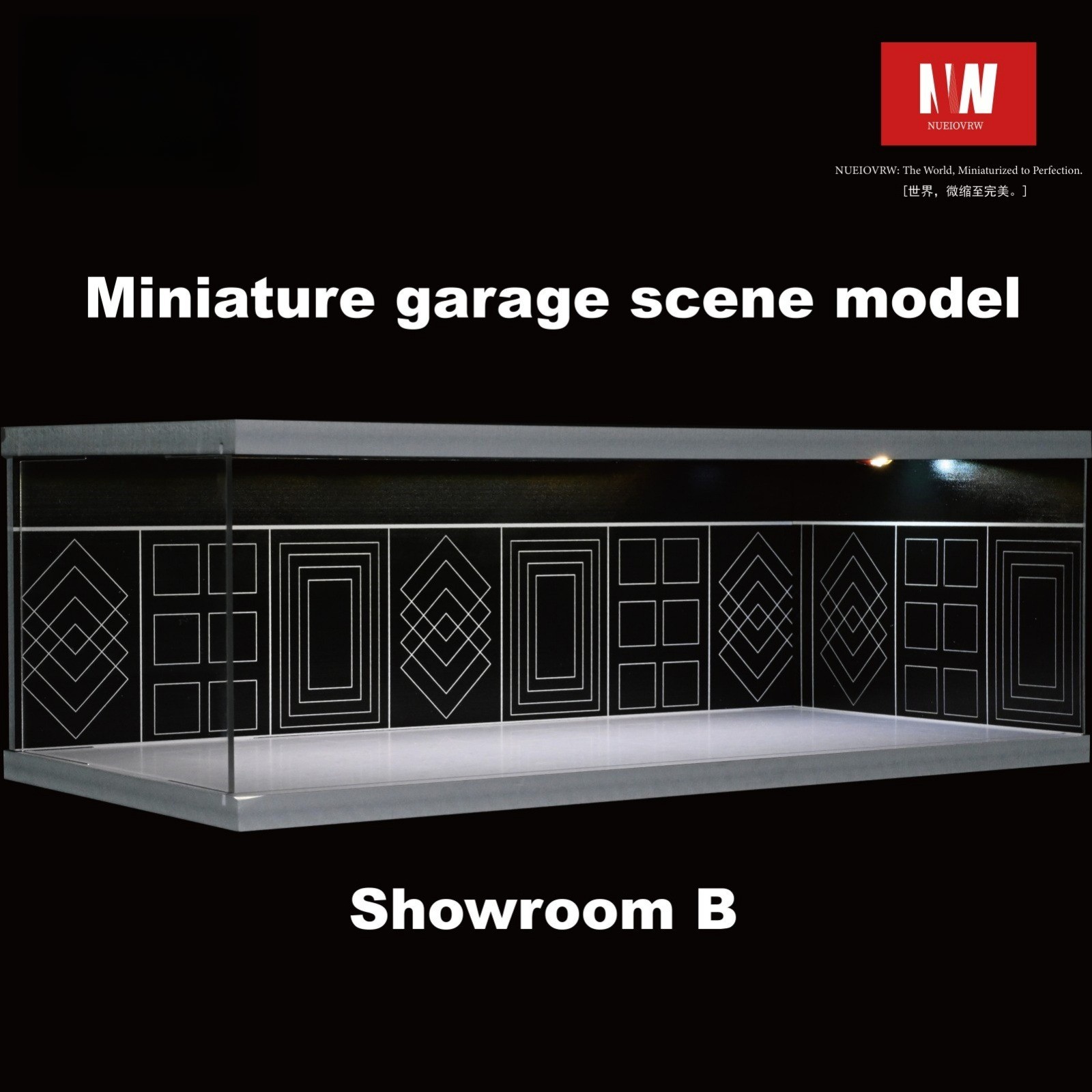 Diorama 1/64 Car Garage Model LED Lighting City Parking Lot Scene Model Gift Toy