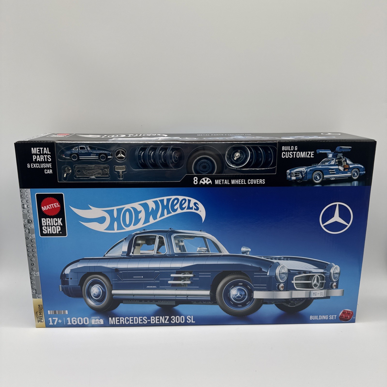 Mattel Brick Shop Hot Wheels Premium Series Building Set Mercedes-Benz 300 SL