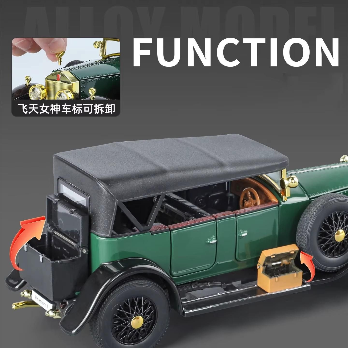 1:24 Vintage Rolls Royce Phantom Diecast Collectible Model Car Toy Kids Gift NEW