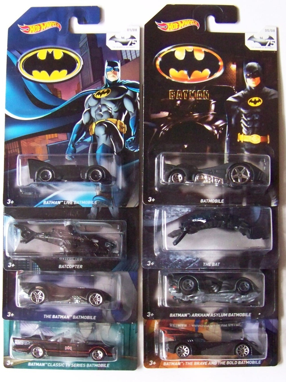 2014 Hot Wheels 75 Years of Batman Walmart Exclusive Complete Set of 8