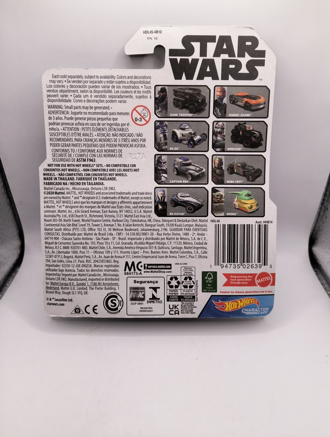 Star Wars Hot Wheels Dark Trooper Character Car Die-Cast Vehicle Brand New 2022