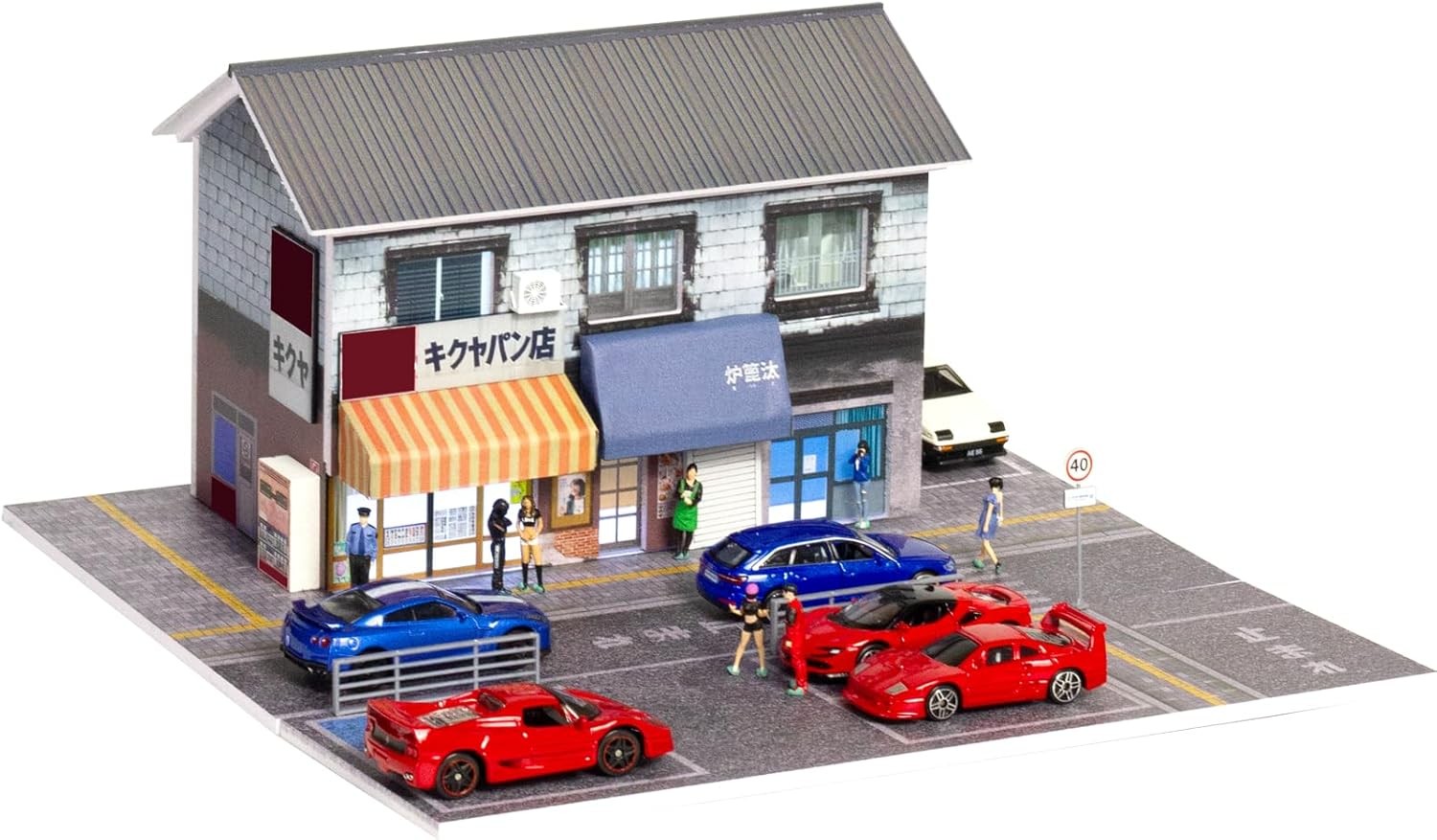 Diorama 1/64 Diecast Garage Model LED Lighting Parking Lot Display Case Scene US