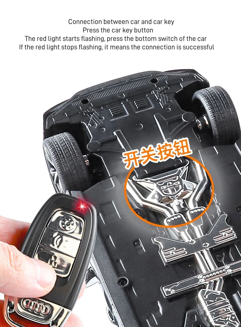 1:18 AUDI RS7 Sportback Key Version Diecast Car Model Sound Light Kid’s Gift