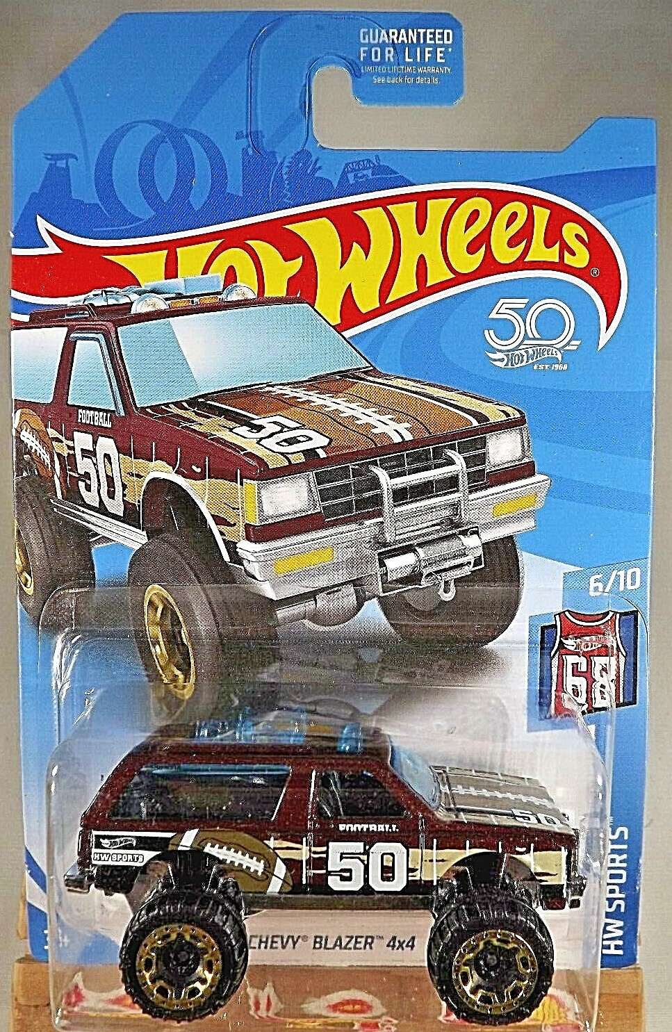 2018 Hot Wheels Kmart Exclusive HW Sports 6/10 CHEVY BLAZER 4X4 Burgundy GoldRim