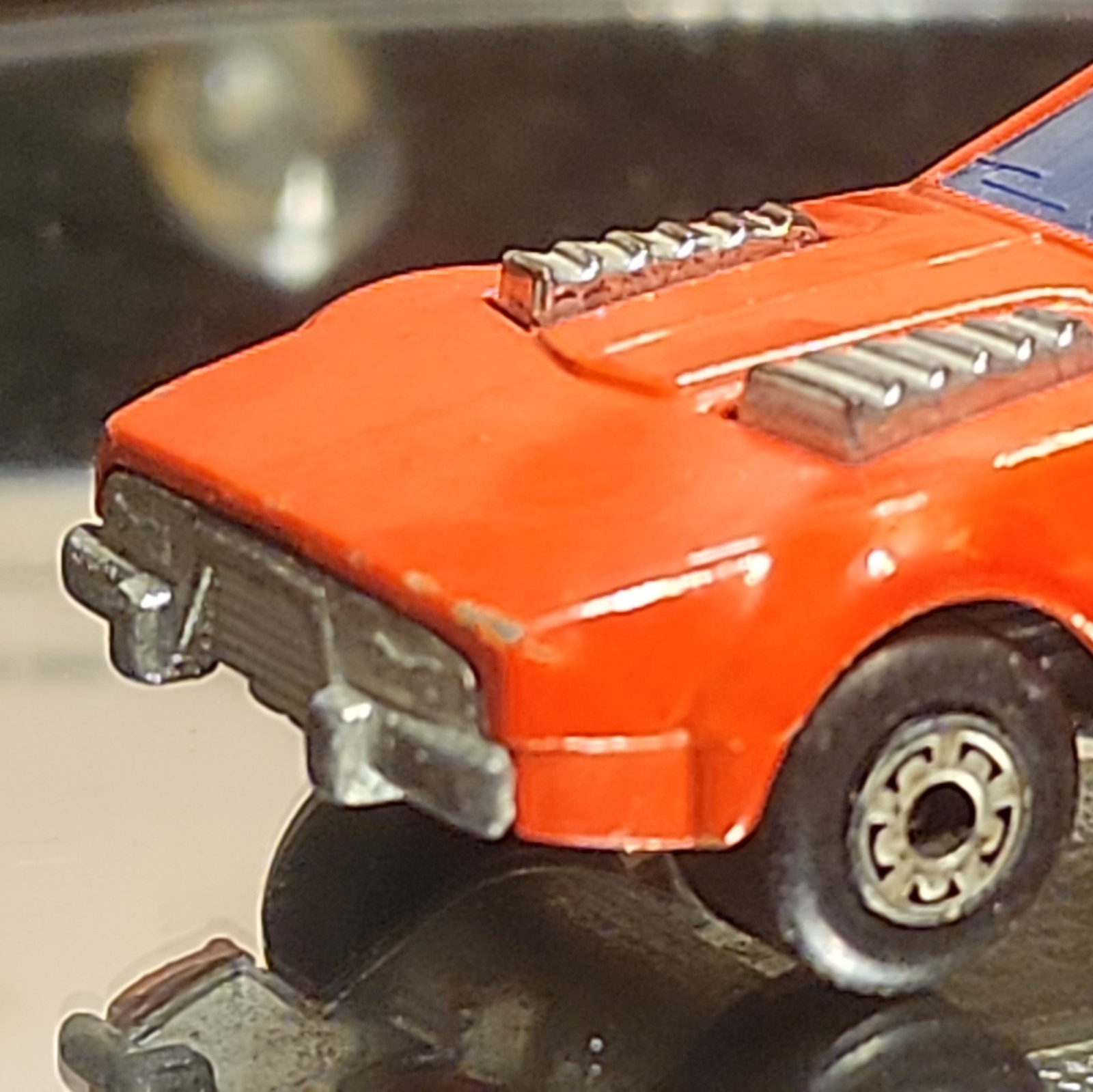 Vintage Lesney Matchbox Superfast Red Fire Chief Car with Outlined Shield Labels