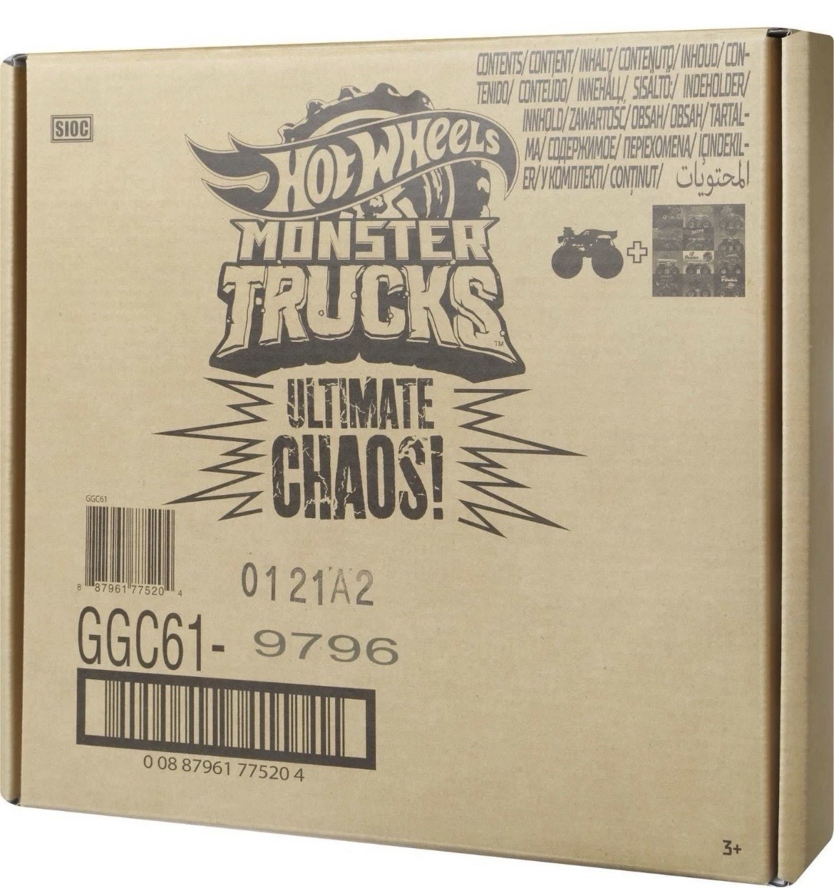 Ultimate Chaos 12 Pack Hot Wheels Monster Trucks 1:64 Scale Die-Cast Toy Vehicle