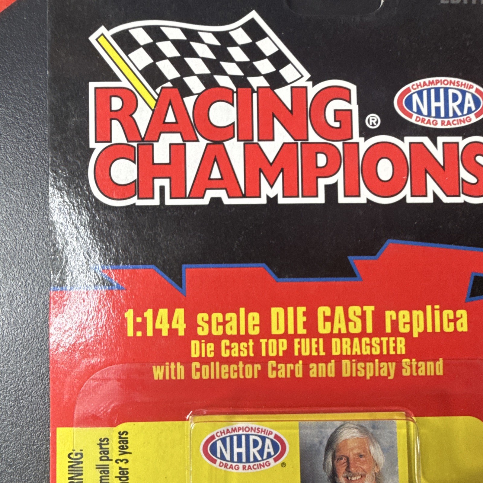 Racing Champions Eddie Hill Top Fuel NHRA Dragster 1997 1:144 Diecast Stand Y/B