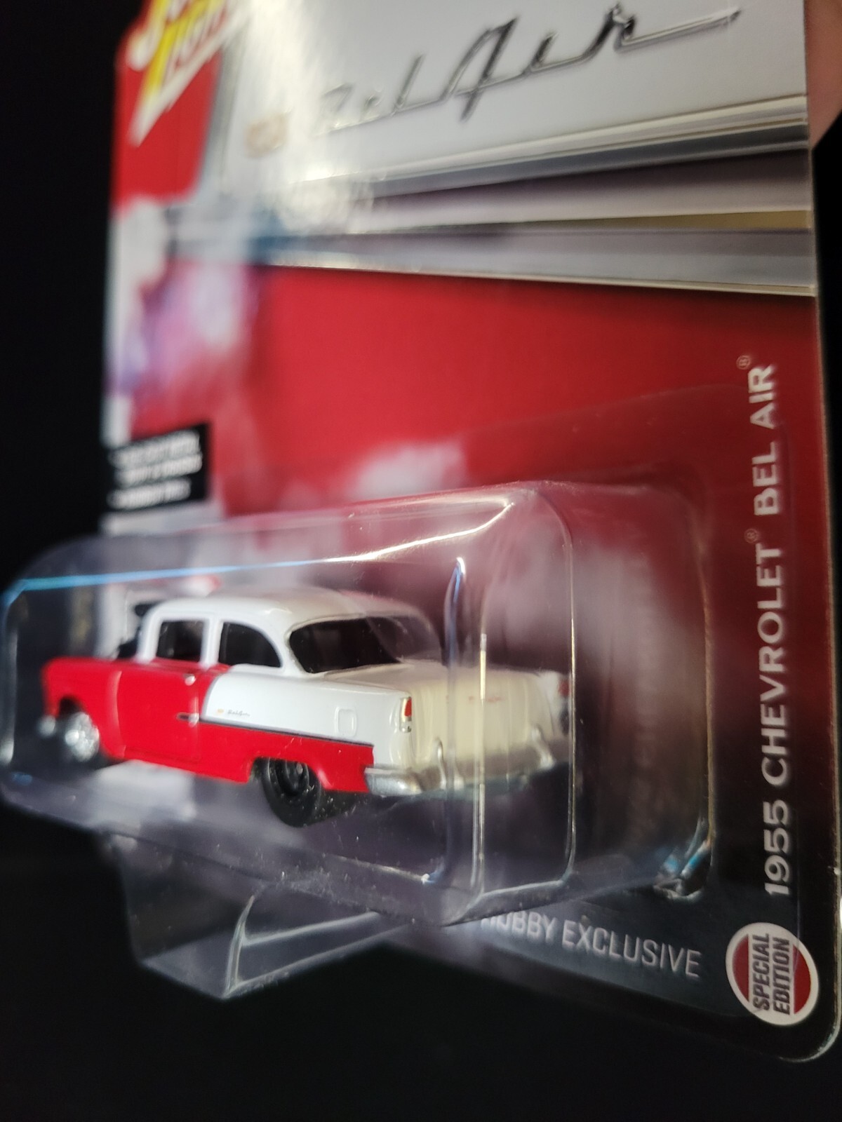 Johnny Lightning HOBBY EXCLUSIVE ’55 Chevy Bel Air 1:64 Diecast (RED/WHITE) 408