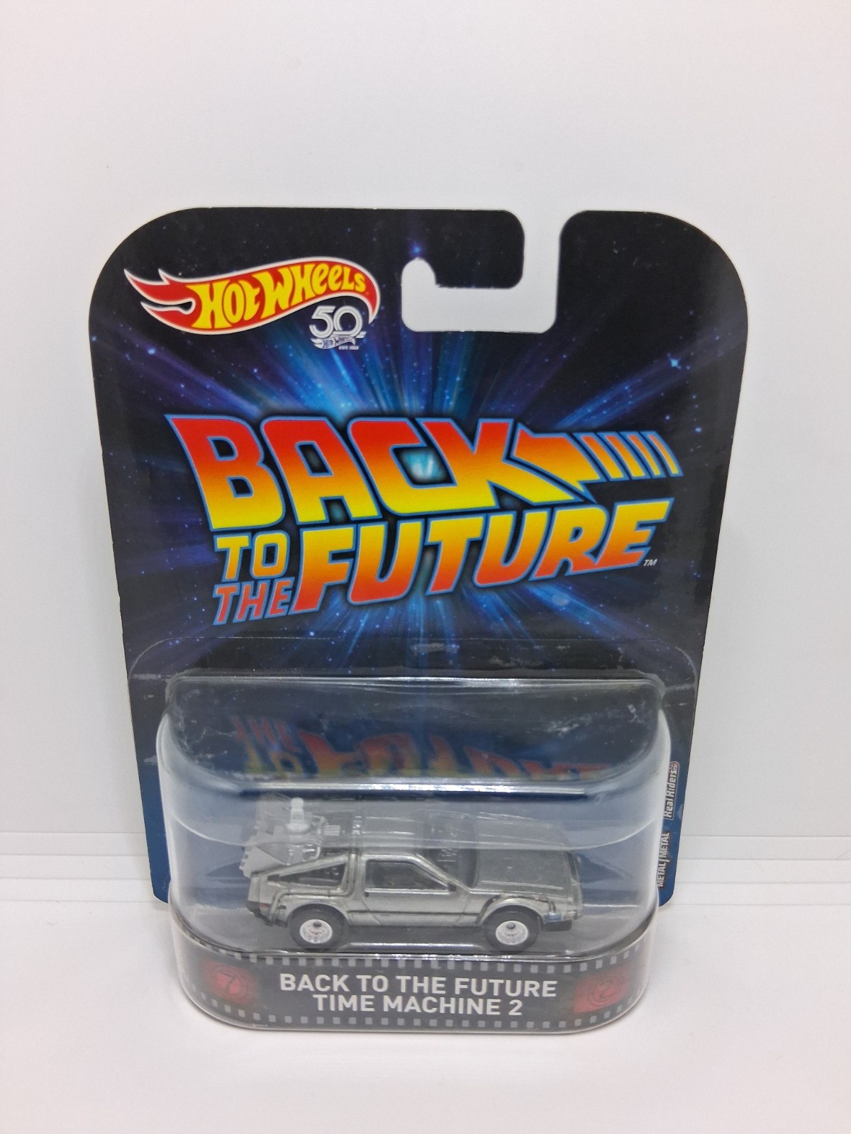 Hot Wheels Back to the Future Time Machine 2 FLD13 50th Anniversary 1:64 Diecast