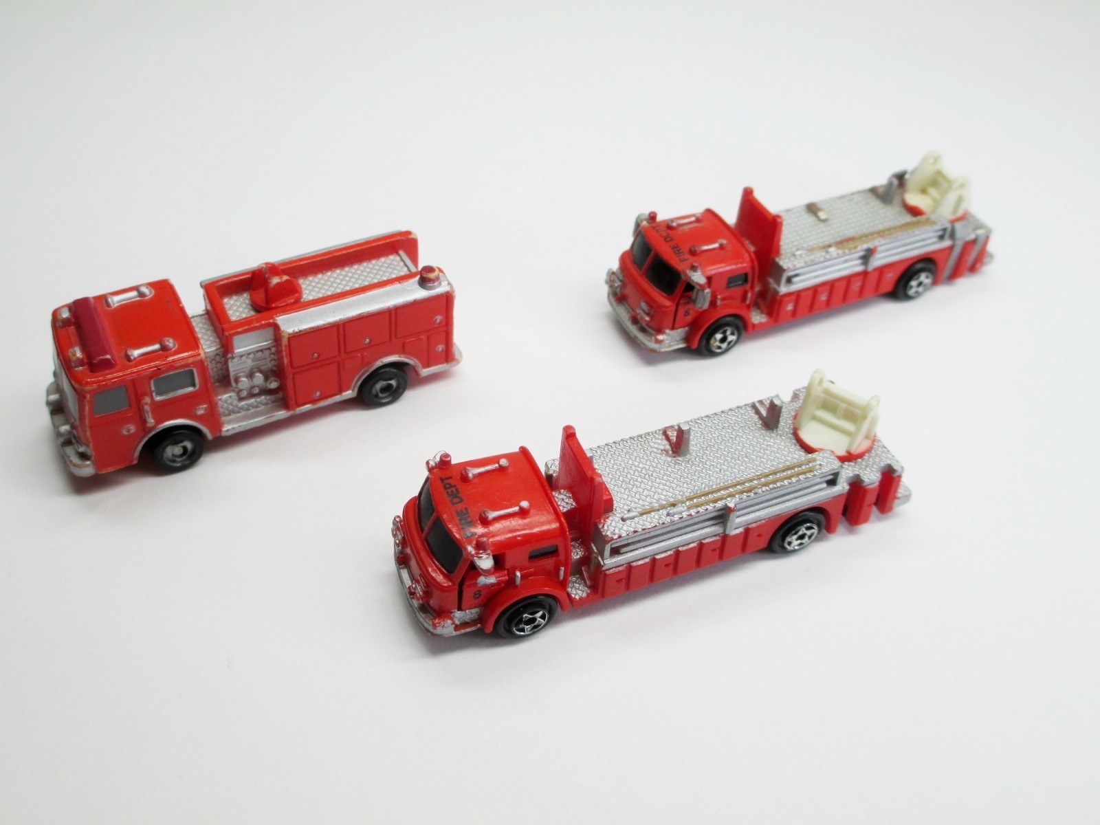 Micro Machines Fire Engine Trucks N Scale Pumper Red Emergency Vehicles Lot