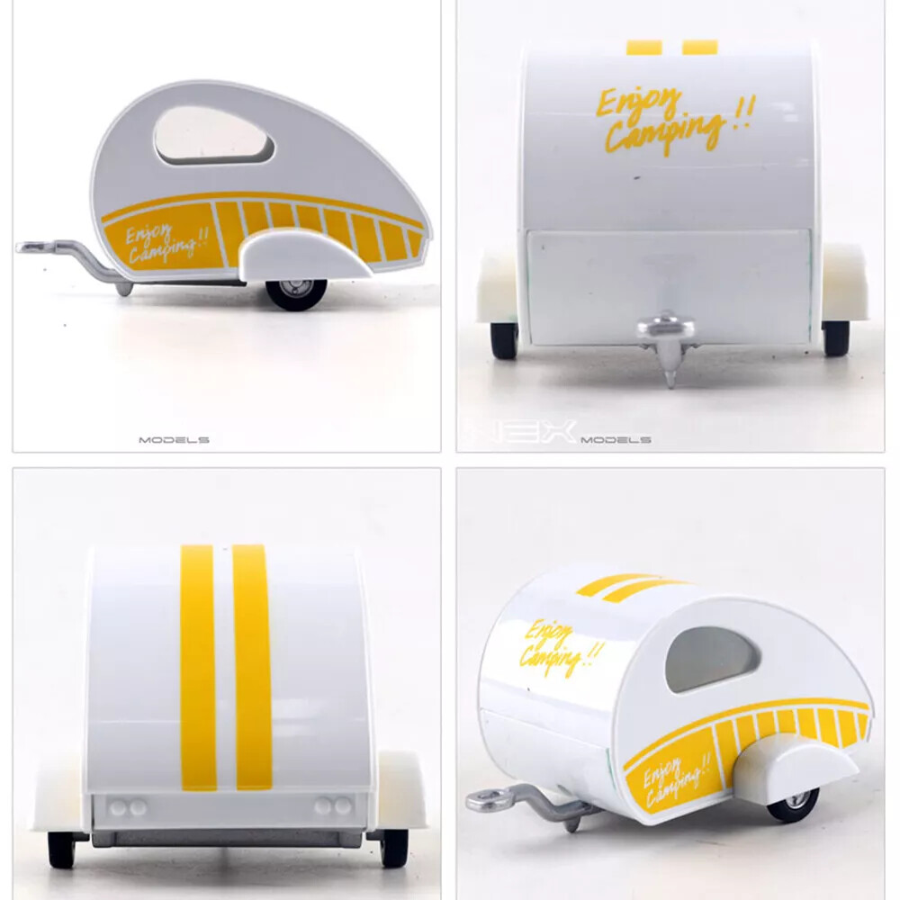 Mini Cooper Motor Car Caravan Diecast 1:38 Scale Miniature Toy