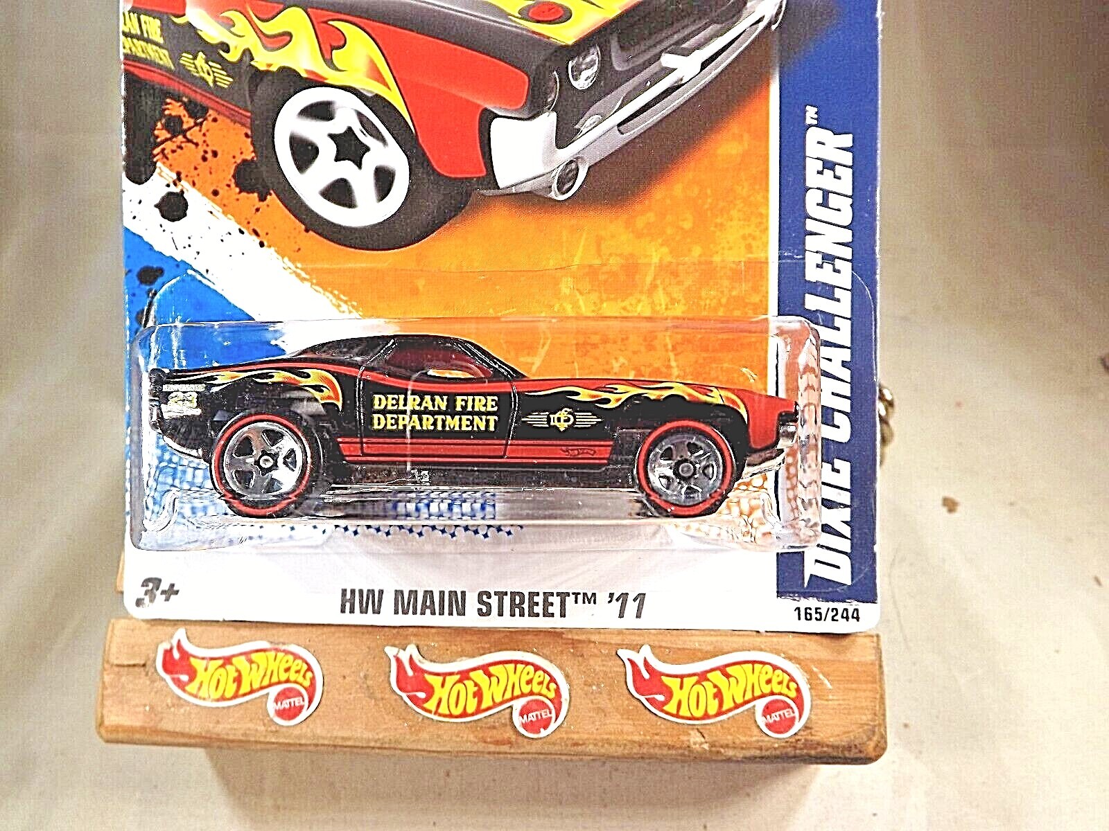 2011 Hot Wheels Walmart Redlines #165 Main Street DIXIE CHALLENGER Black w/RL5s