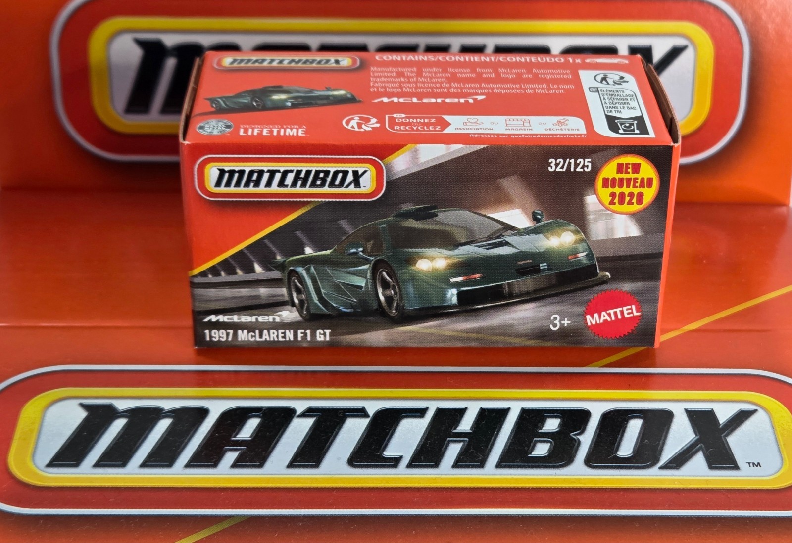 1997 McLaren F1 GT 32/125 Matchbox 2026 POWER GRABS JHP84 Showroom NEW 2026