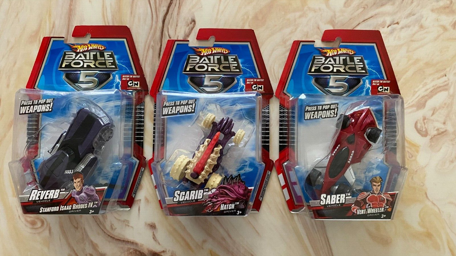 HOT WHEELS BATTLE FORCE 5 – THREE VEHICLE LOT 2009 NEW IN PACKAGE RARE