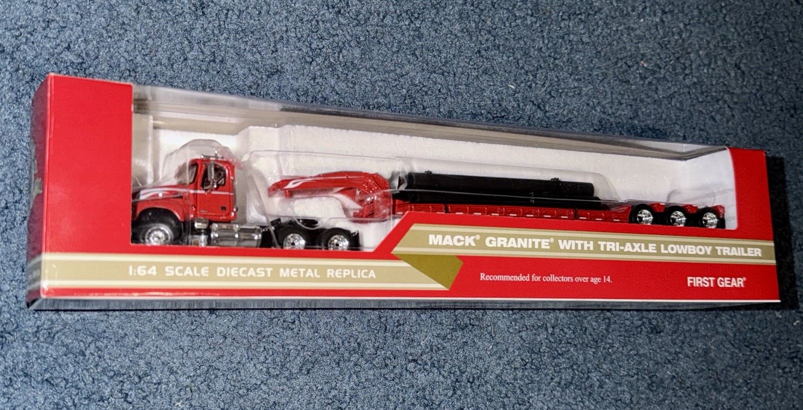 2008 First Gear 1/64 Die Cast Mack Granite With Tri-Axle Lowboy Trailer #30-0171