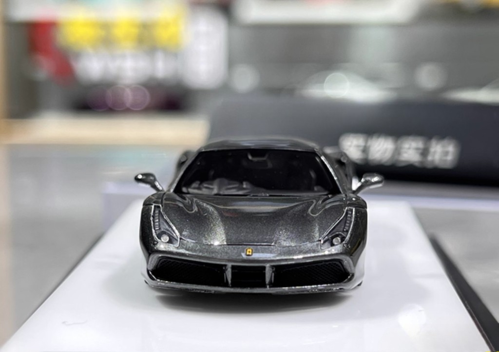 1:64 CL Gray 488 GTB Hard Top Sports Model Diecast Resin Car