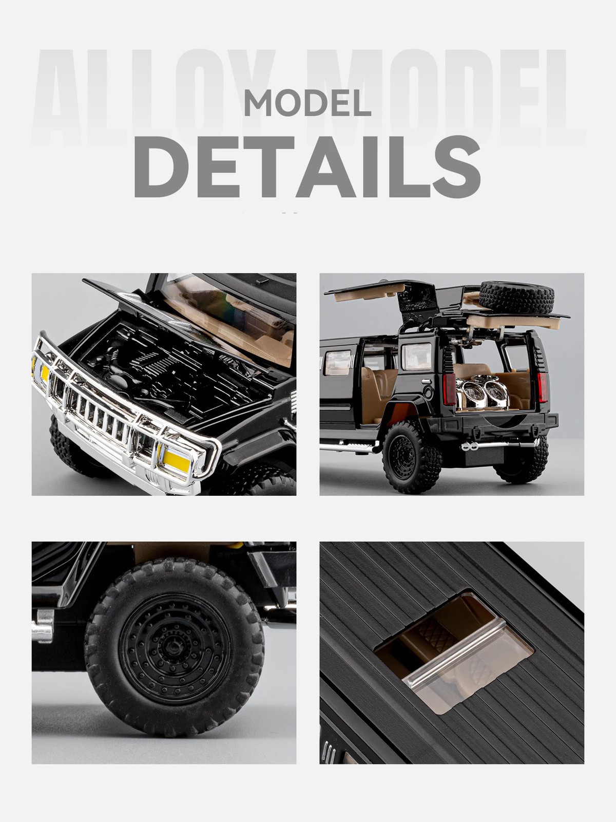 1:32 Extended Version HUMMER H2 Alloy Car Model Diecast Metal Vehicles Car Model