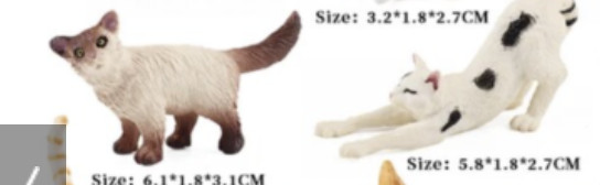 Two (2) Cats 1:18 SCALE Diorama Hard Plastic hand painted NEW !