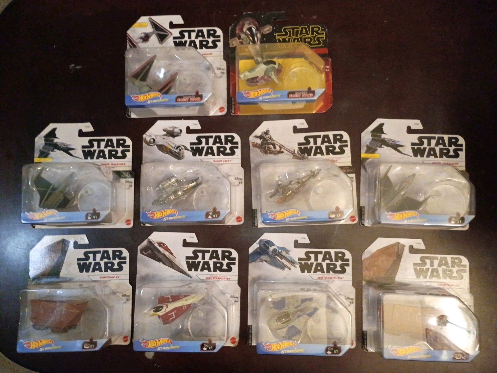 Hot Wheels Star Wars Starships Lot Of 10 Tie Dagger Razorcrest Starfighters