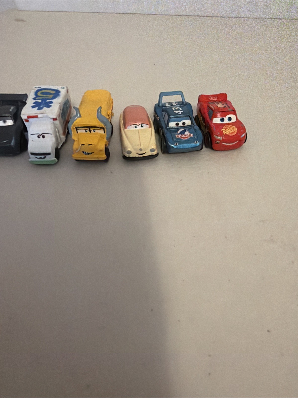 10 Disney Pixar Cars/mixed Lot(6)mini racers(4) Non Roll/played W/Condition/B146