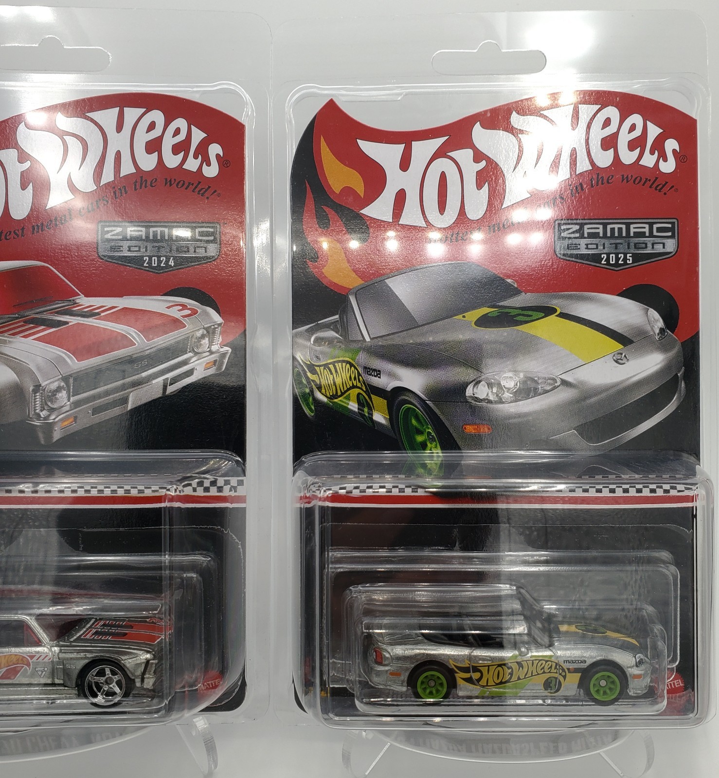 Hot Wheels ZAMAC RLC Collector Edition Custom ’70 Chevy Nova & 2004 Mazda Miata