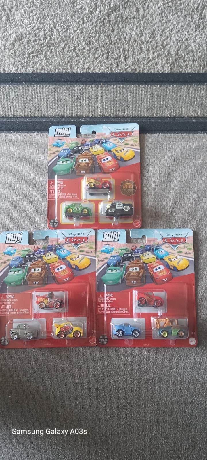 Lot Of 3: Mattel Disney Pixar Cars Mini Racers Mini Diecast Cars 3-Pack