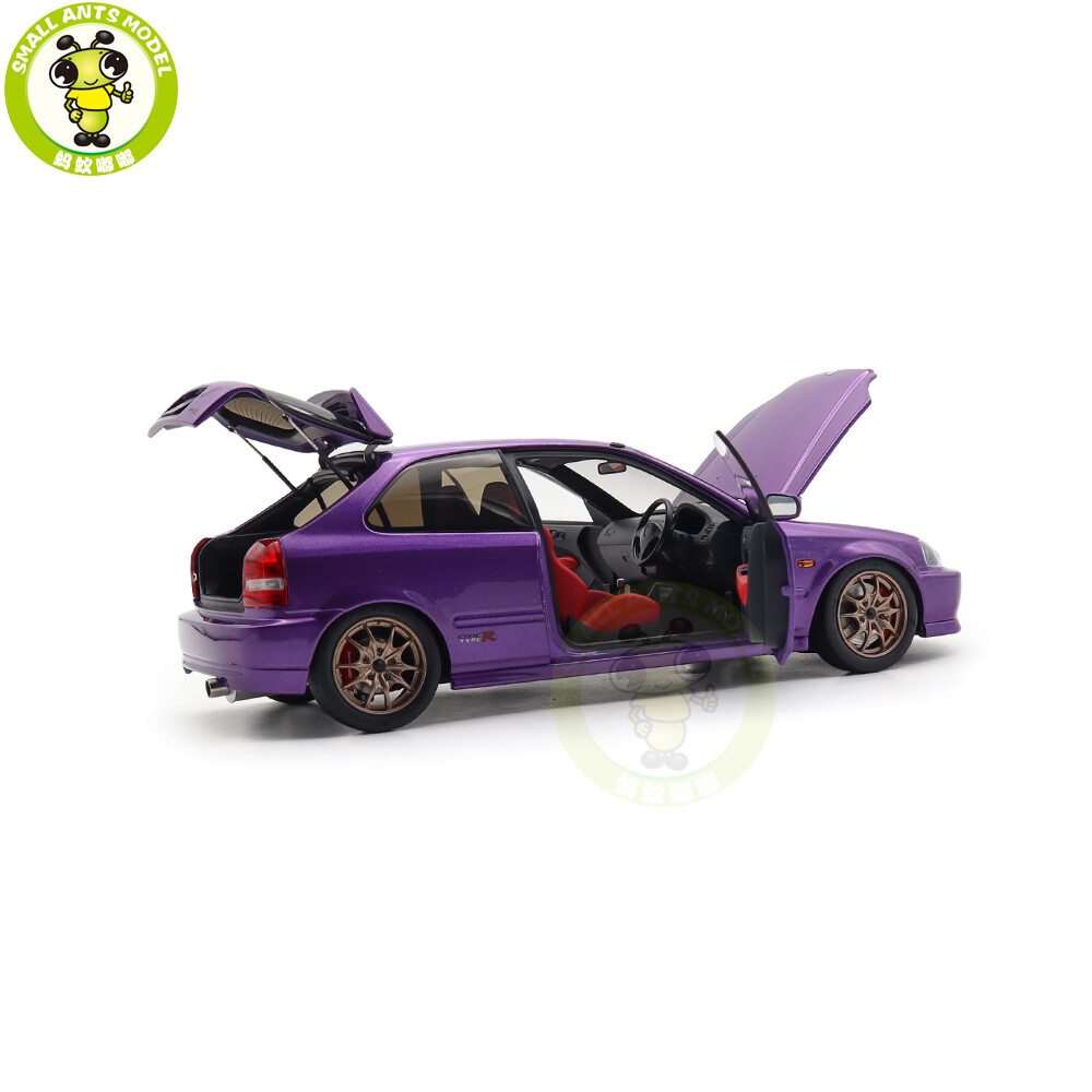 1/18 MOTORHELIX Honda CIVIC Type R EK9-120 Purple MF10 Wheels Diecast Model Car